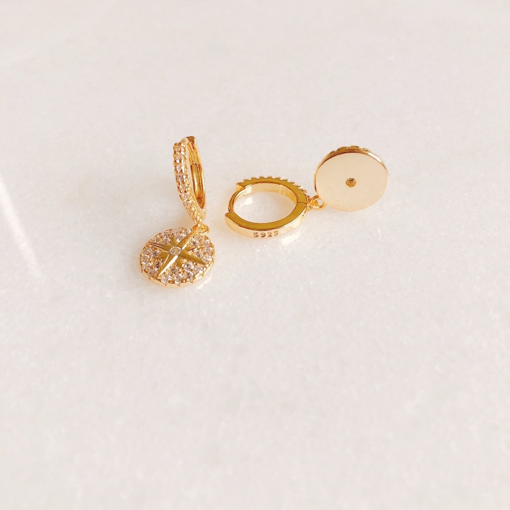 COPY - S925 silver star hoop earrings